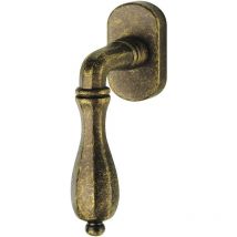 Lienbacher - Fenstergriff Rasterolive Modell Svezia Messing antik braun Fensterbeschlag