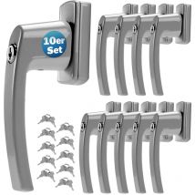 Markenartikel - monzana Fenstergriffe Abschließbar mit Schloss Kindersicherung Silber 35mm Stiftlänge 2 Schlüssel Fensterbeschlag Balkon Türgriff