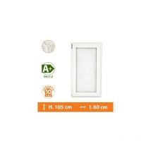 Direct Fenêtres - Fenêtre 1 Vantail Blanc - Tirant Gauche - H.105 x l.60 cm