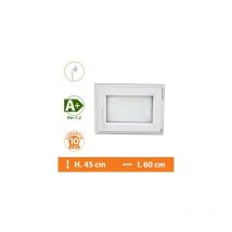 Direct Fenêtres - Fenêtre 1 Vantail Blanc - Tirant Droit - H.45 x l.60 cm