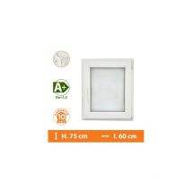 Fenêtre 1 Vantail Blanc - Tirant Droit - H.75 x l.60 cm