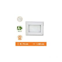Direct Fenêtres - Fenêtre 1 Vantail Blanc - Tirant Droit - H.75 x l.80 cm