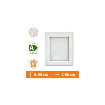 Direct Fenêtres - Fenêtre 1 Vantail Blanc - Tirant Gauche - H.95 x l.80 cm