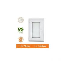 Direct Fenêtres - Fenêtre 1 Vantail Blanc - Tirant Gauche - H.75 x l.40 cm