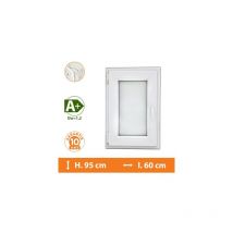 Direct Fenêtres - Fenêtre 1 Vantail Blanc - Tirant Gauche - H.95 x l.60 cm