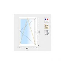 Fenêtre 1 vantail oscillo battant pvc blanc H600 mm