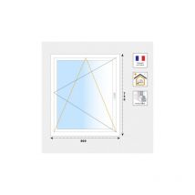 Fenêtre 1 vantail oscillo-battant pvc blanc H750 mm