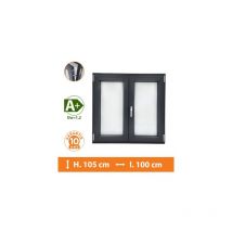 Fenêtre 2 Vantaux Gris - H.105 x l.100 cm
