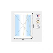 Fenêtre 2 vantaux H1250 mm pvc blanc