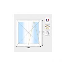 Fenêtre 2 vantaux H1250 mm pvc blanc