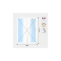 Fenêtre 2 vantaux H1350 mm pvc blanc