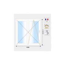 Fenêtre 2 vantaux pvc H1450 mm blanc