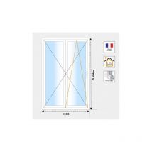 Fenêtre 2 vantaux pvc H1450 mm blanc