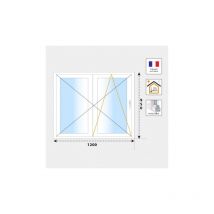 Fenêtre 2 vantaux pvc H950 mm blanc