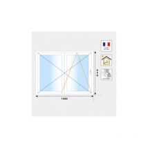 Fenêtre 2 vantaux pvc H950 mm blanc