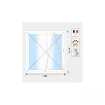 Fenêtre 2 vantaux pvc H950 mm blanc
