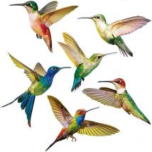 Erhope - crea Anti-collision Window Sticker 6 Pieces Hummingbird Window Sticker Birds Window Stickers Glass Sticker Anti-collision Decal Window Cling