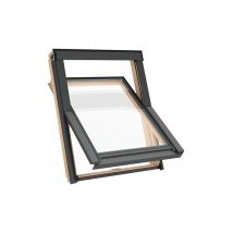 Solstro - Fenêtre de toit M8A 78 x 140 cm aay B900, bois, Finition Naturelle en Pin - tfx Raccord d'étanchéité Tuile