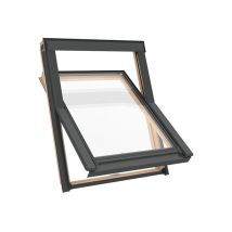 Solstro - Fenêtre de toit M8A 78 x 140 cm dpy B900, en bois avec un cadre de type étroit - sfx Raccord d'étanchéité Ardoise