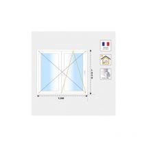Fenêtre pvc 2 vantaux H1050 mm blanc