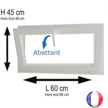 Gefradis - Fenêtre pvc abattant h 45 x l 60 cm avec poignée