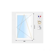 Fenêtre pvc oscillo-battant 1 vantail H1050 mm blanc