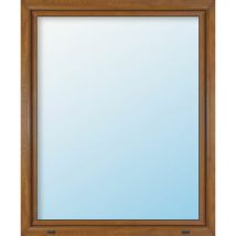 Uw 0,86 Fenêtre pvc, triple vitrage, des deux côtés golden oak, 1 vantail, oscillo-battant, largeur 110 cm, hauteur 120 cm, tirant gauche - wood