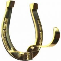 Fer à cheval en laiton poli avec crochet pivotant complet avec vis