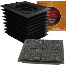 10x Ferax Porto Anschlussplatte 200x200mm für Terrassenplatten inkl. 10 Gummiplatten