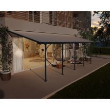 Palram - Canopia Feria Marquesina Pérgola De Aluminio 3X8.51 m Gris