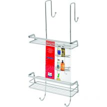 Feridras - etagere rectangulaire 2 etageres francy avec crochet pour douche - 160025B