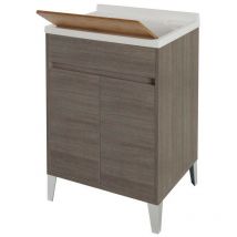 Feridras - Lavabo 2 portes Chêne Foncé 60x50x h84 cm