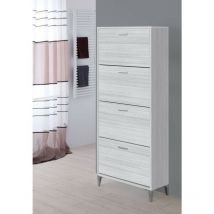 Feridras - Meuble à chaussures quatre compartiments Ligne stella Gris 70x29x156 cm