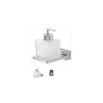 Feridras - Velvet Chrome Dispensador De Jabon Cristal Satinado Adhesivo/Tornillos 015107