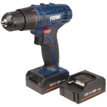 FERM CDM1119 Perceuse sans fil 12V - 2 batteries Li-Ion 1.5Ah incluses