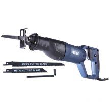 Ferm - Säbelsäge 710W - Soft Griff - mit 2 Sägeblätter für Holz (130mm-11TPI) und Metall (82mm - 30TPI)