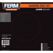 Set carta abrasiva 225mm - 5xG60, 5xG120, 5xG180, 5xG240, 5xG400. Per DSM1010 - Ferm