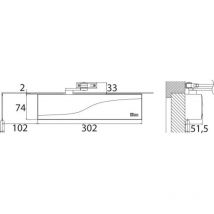 Iseo City - Ferme porte complet bras compas type is 310 force 3a6 en continu argent satiné