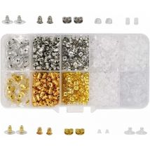 Fermoirs de Boucles d'Oreilles,10 Styles Bouchons d'oreille Bouchon de Boucle d'Oreille pour Remplacement Bricolage 1040 Pièces