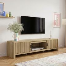 Fernsehschrank Lukkodso 150x40x40 Cm Eicheoptik, Mittelhell [en.casa]