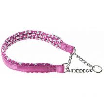 Daytona fantasy css Collare a semistrangolo per cani in nylon imbottito. Varie fantasie e misure.. Variante CSS15/45 - Misure: a: 45 cm - b: 15 mm