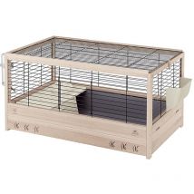 Ferplast - Jaula de Madera para Conejos Arena 100, Conejillos de Indias, para pequeños Animales, Conejera con Accesorios incluidos, 100 x 62,5 x h 51