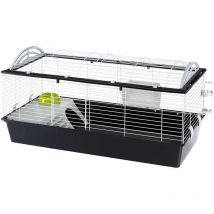 Ferplast - Jaula Conejos casita 120 - Espaciosa, Techo Abatible, Escalera Frontal, Clips de Seguridad - Fácil Mantenimiento, Accesorios Incluidos