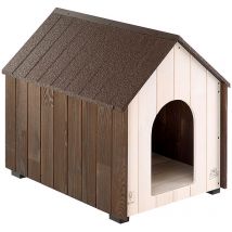 Ferplast KOYA Niche d'extérieur pour chien Ferplast KOYA, en bois de pin nordique FSC. Variante MEDIUM - Misure: 54.4 x 74.5 x h 66.2 cm -