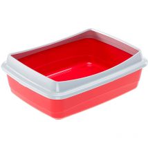 Nip plus Cassette hygiénique ouverte pour chats avec corniche de confinement. Variante 10 plus - Misure: 47 x 36 x h 15.5 cm - Bordeaux - Ferplast