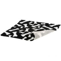 Ferplast - plaza gummy Tapis en fourrure écologique avec base antidérapante pour chiens et chats. Variante large - Misure: 91 x 58 cm - Noir