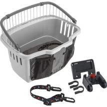 Ferplast - Transportín de Bicicleta para Perros de Talla pequeña hasta 7 kg Atlas Bike 20 Rapid, Caja de Viaje con Correa de Seguridad y cojín, Reja