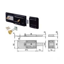 Ferroglietto applicare catenaccio 5 mand. scrocco cilindro staccato - mm.50 (1.7852/712) Viro