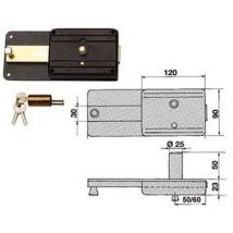 Ferroglietto con catenaccio 6 mandate con cilindro fisso 220cf - mm.50 (220/cf)
