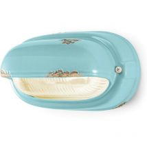 Ferroluce Vintage C291 Wandleuchte – Keramik – Vintage Blau – Ideal für Flure und Durchgangsbereiche